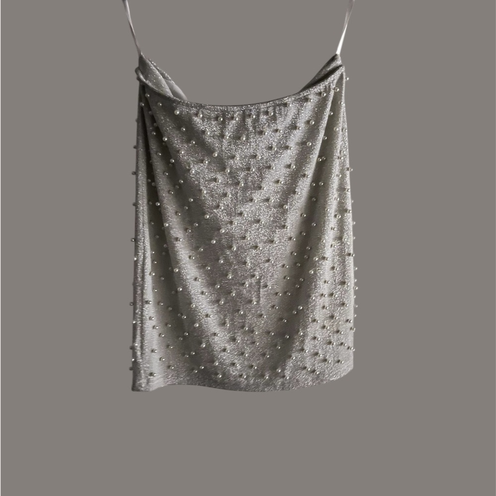 Silver Pearl Beaded Skirt